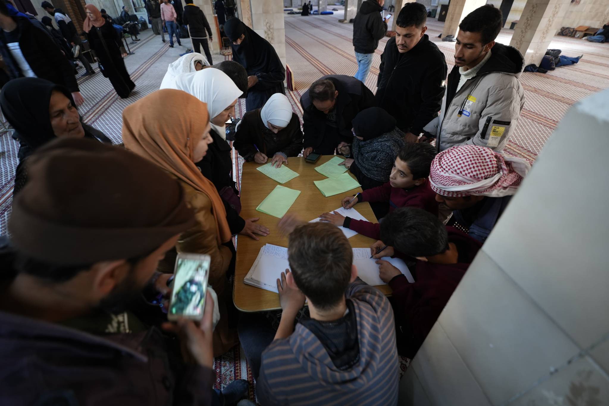 Inside the mosque, names, contact details, and any other information that could help families learn what happened to their loved ones are recorded. (Photo: Mohammad Yassin)