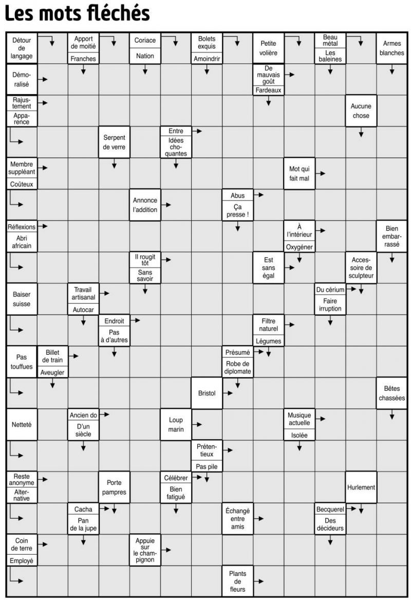 Les mots fléchés