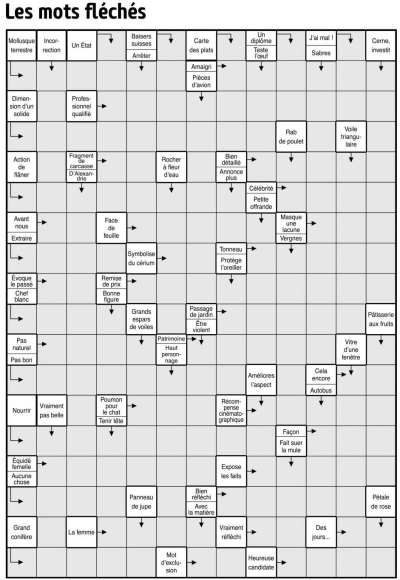 Les mots fléchés