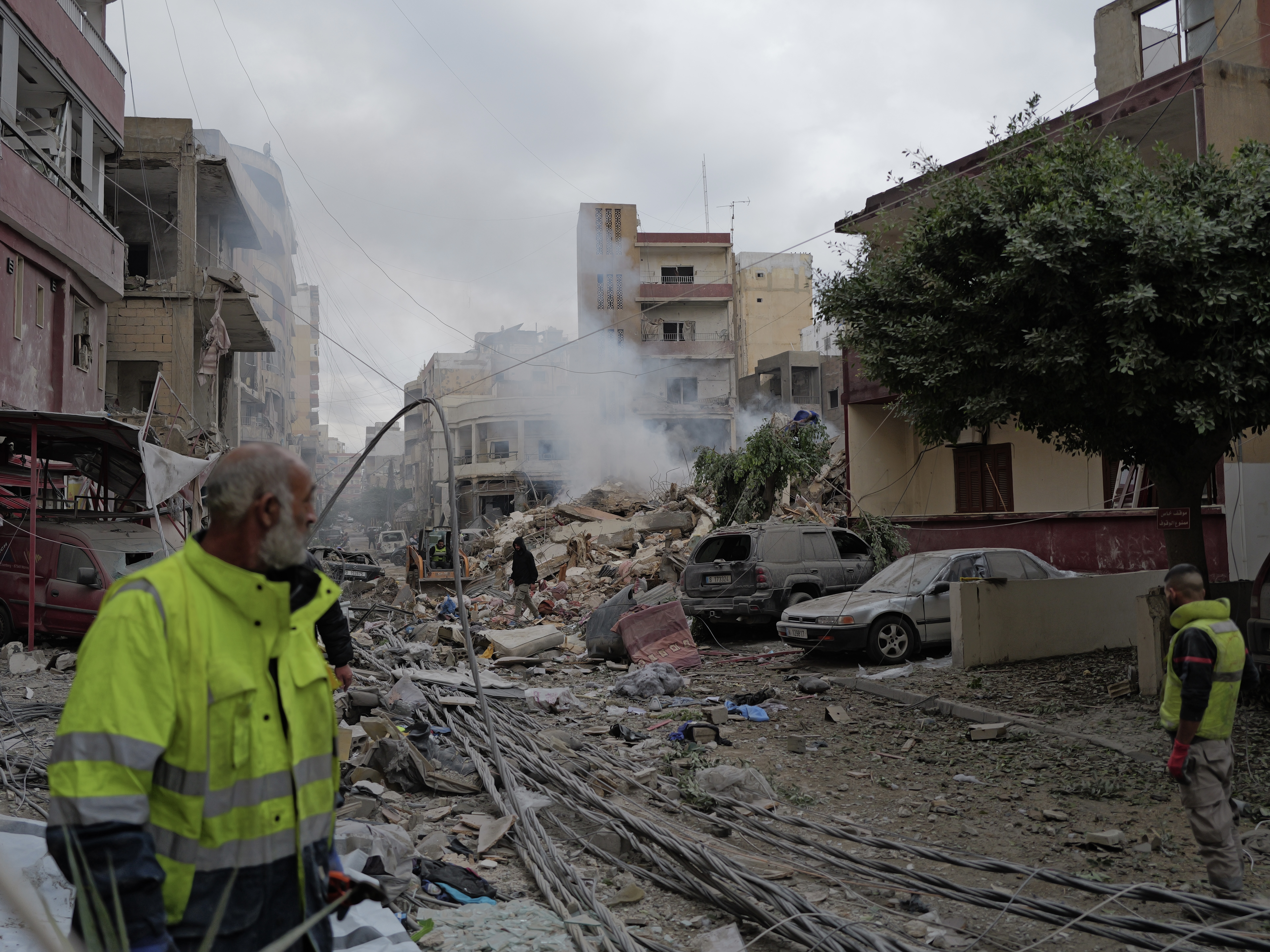 On the ground, the extent of the damage is shocking. As here, in the city of Sour on Nov. 27, where entire neighborhoods were devastated. (Credit: Matthieu Karam)