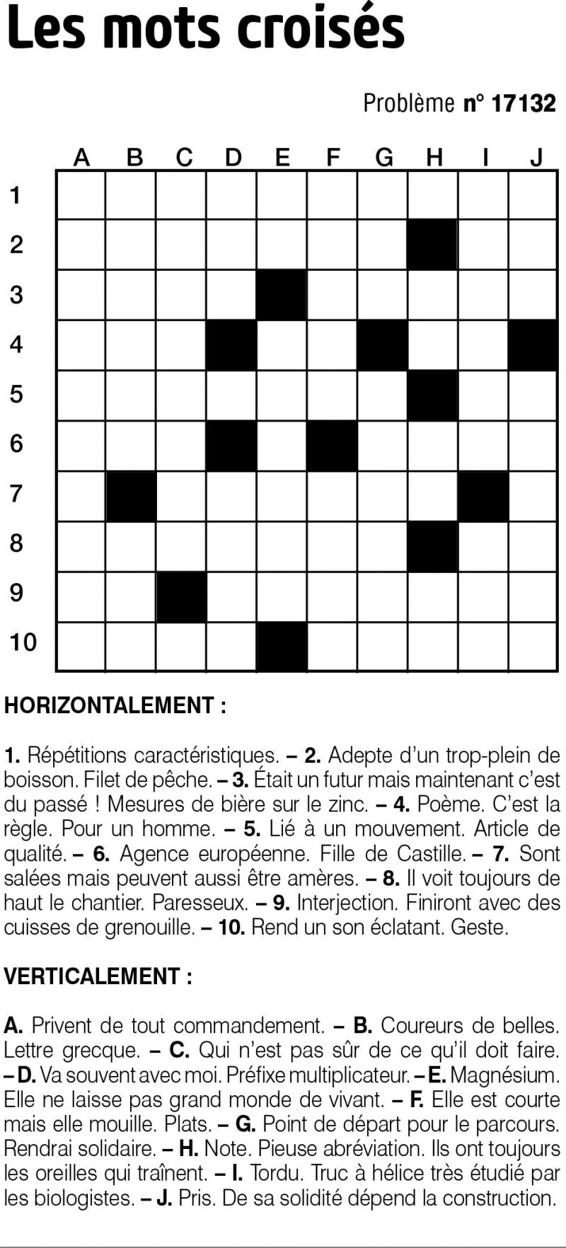 Les mots croisés