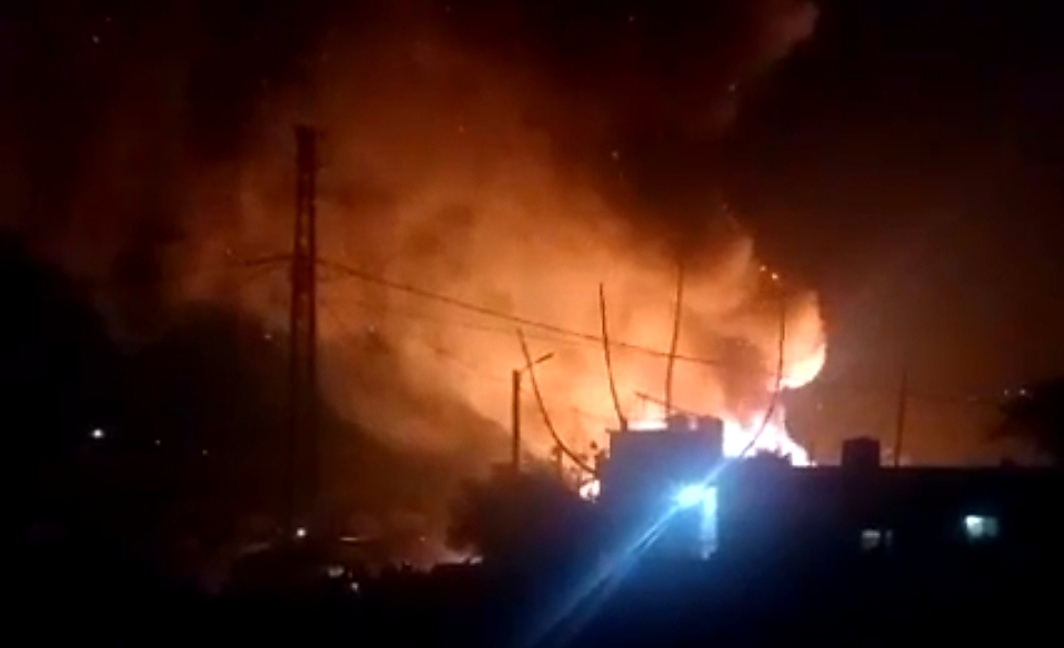 Incendie dans un camp de réfugiés syriens près de Minié après l'explosion d'une bonbonne de gaz