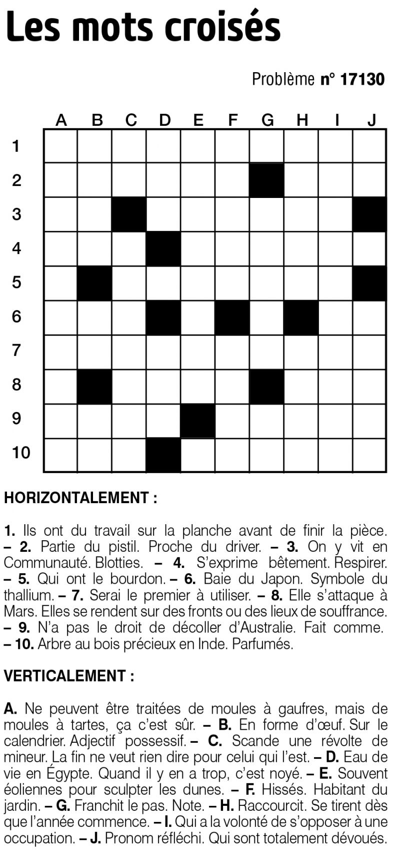 Les mots croisés