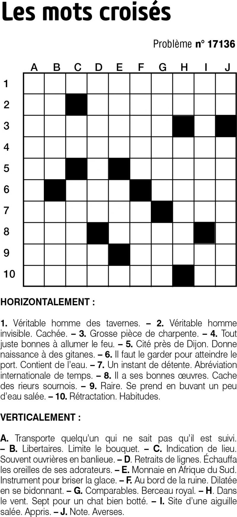 Les mots croisés