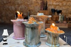 Artist Hassan Kamel Sabbah's ceramics at the 'Light Me Up!' exhibit. (Credit: Courtesy of the artist)