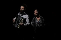 Samah Boulmona and Hiba Najem on the Zoukak stage. (Credit: Celine Lahoud)