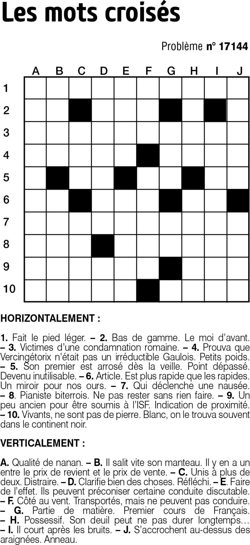 Les mots croisés