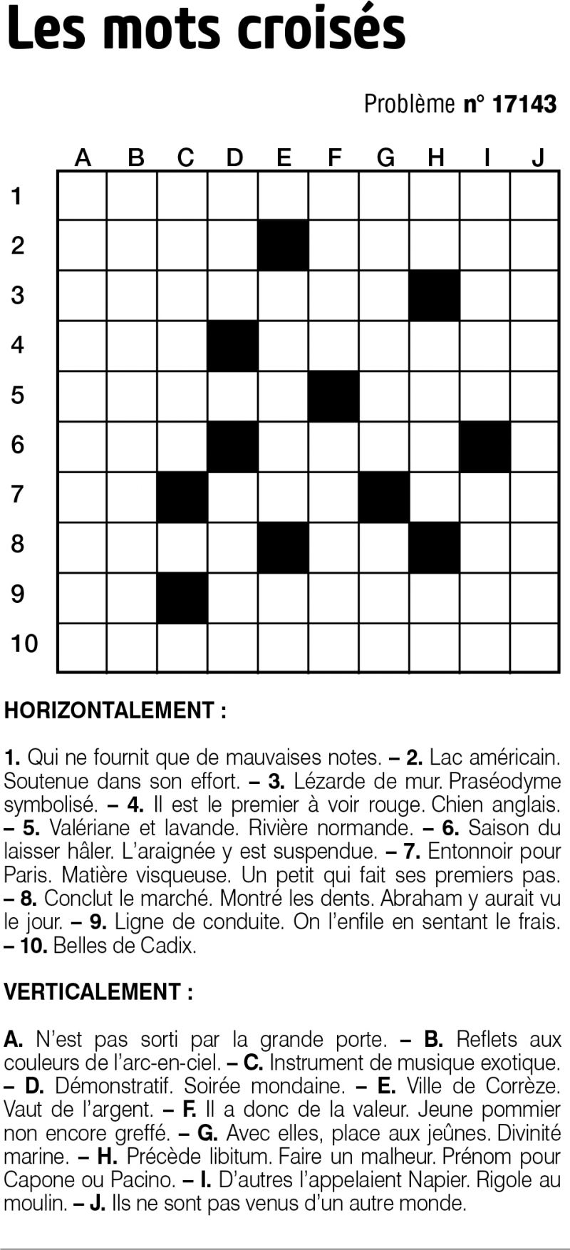 Les mots croisés