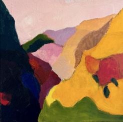 Une acrylique sur toile signée Mazen Rifaï (50 x 50cm ; 2023). Avec l'aimable autorisation de la galerie Agial 