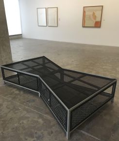 A sculpture by Pistoletto stands in the center of the Tanit Gallery in Beirut. Photo Z.Z.