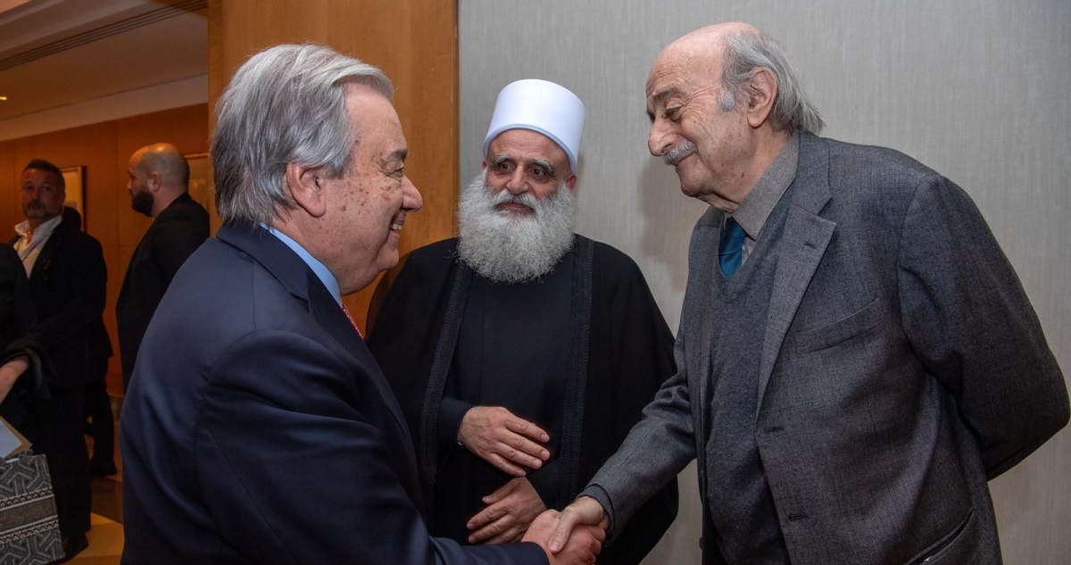 Guterres a rencontré Joumblatt et le cheikh Akl druze samedi soir