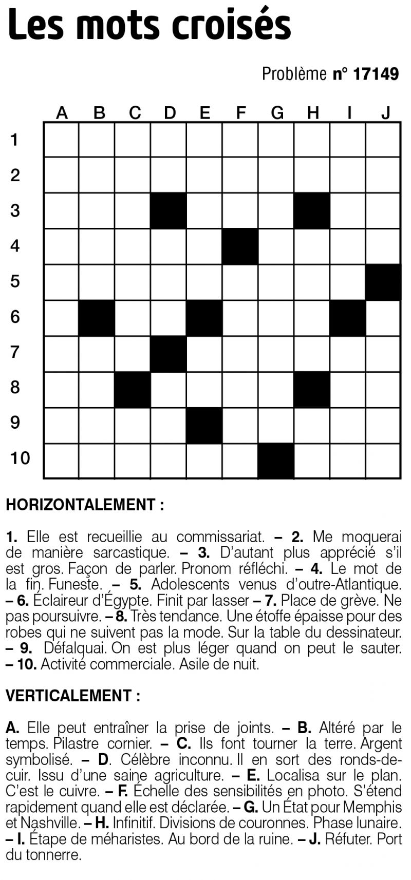 Les mots croisés