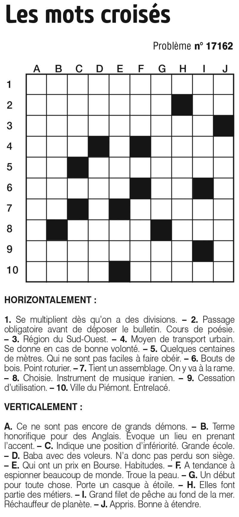 Les mots croisés