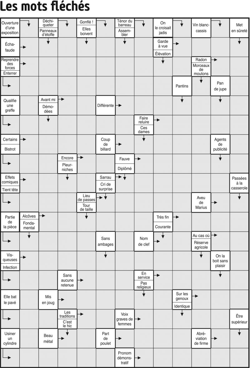 Les mots fléchés