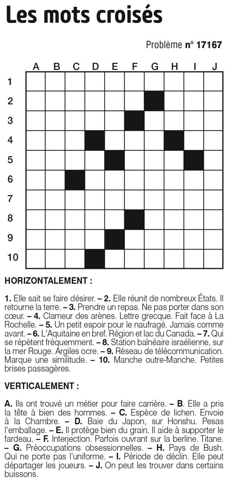 Les mots croisés