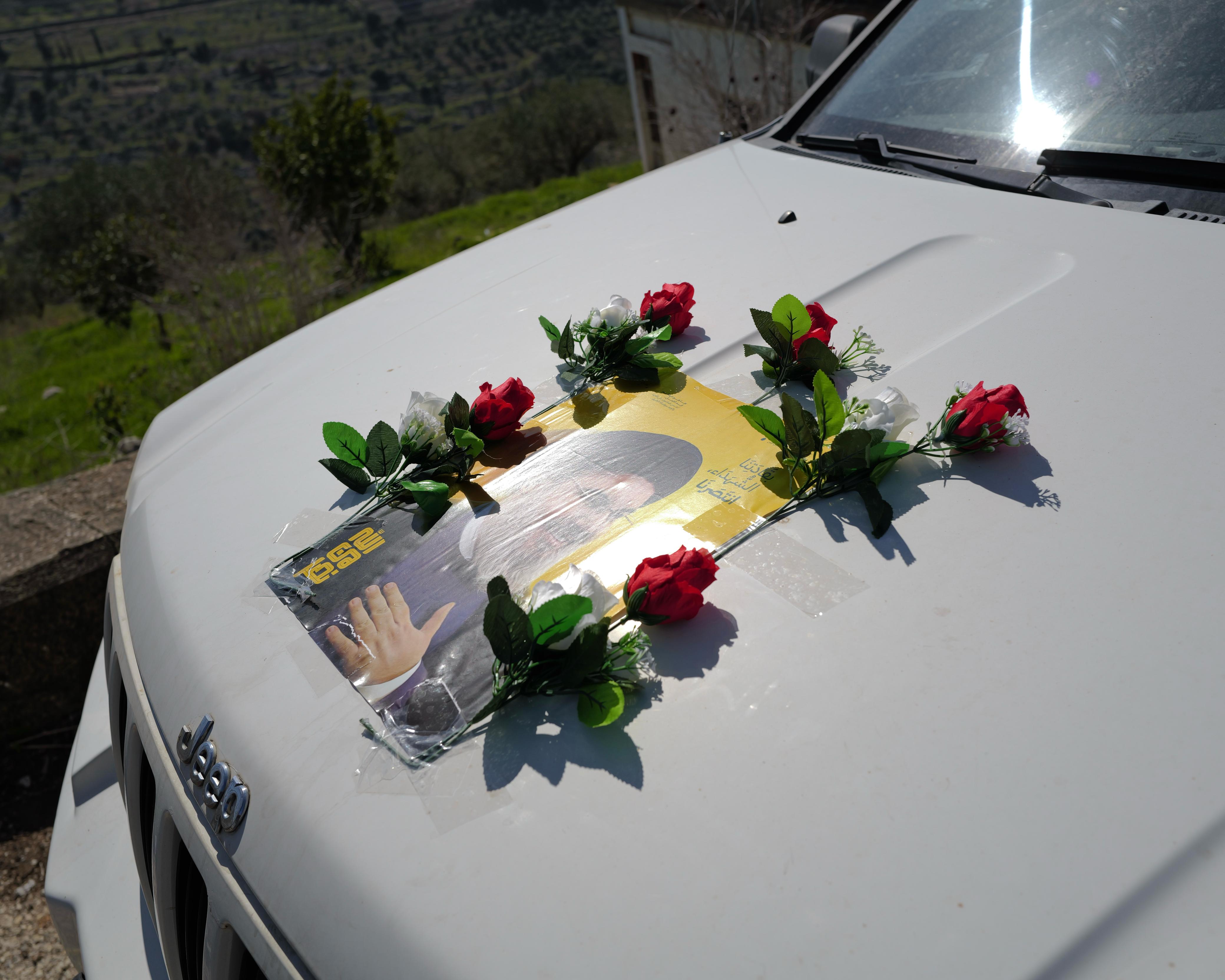 Residents pay tribute to late Hezbollah leader Hassan Nasrallah.  (Credit: Matthieu Karam/OLJ)