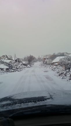 Les décombres de Khiam sous la neige. Photo Mountasser Abdallah