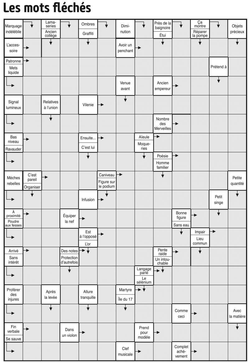 Les mots fléchés