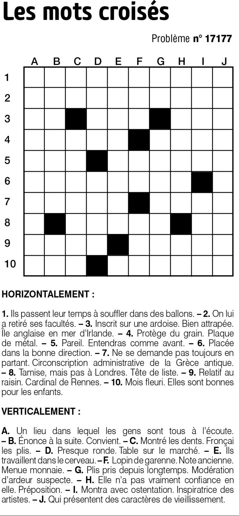 Les mots croisés