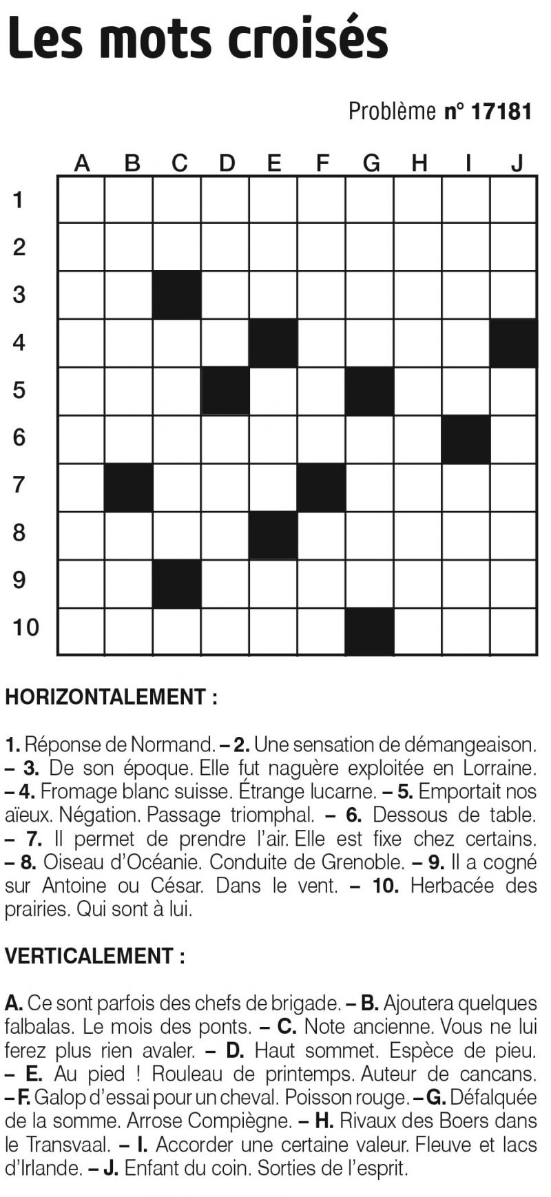 Les mots croisés