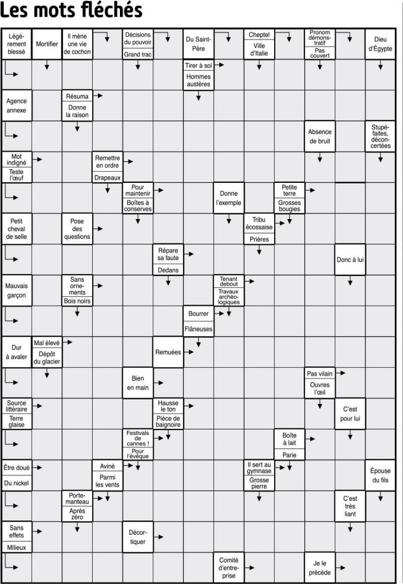 Les mots fléchés