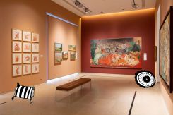 In the back of the second room stands "The War," one of the central pieces of Abdel Hamid Baalbaki's work. (Credit: Christopher Baaklini)