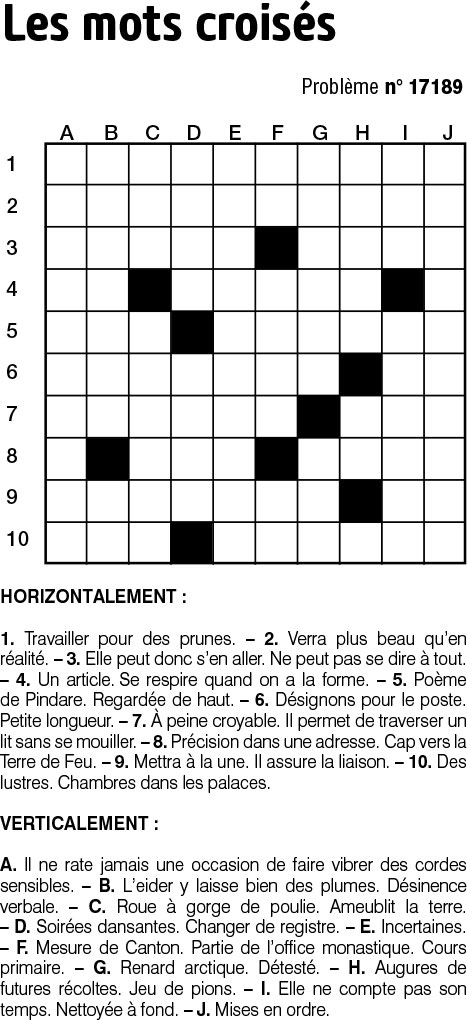 Les mots croisés