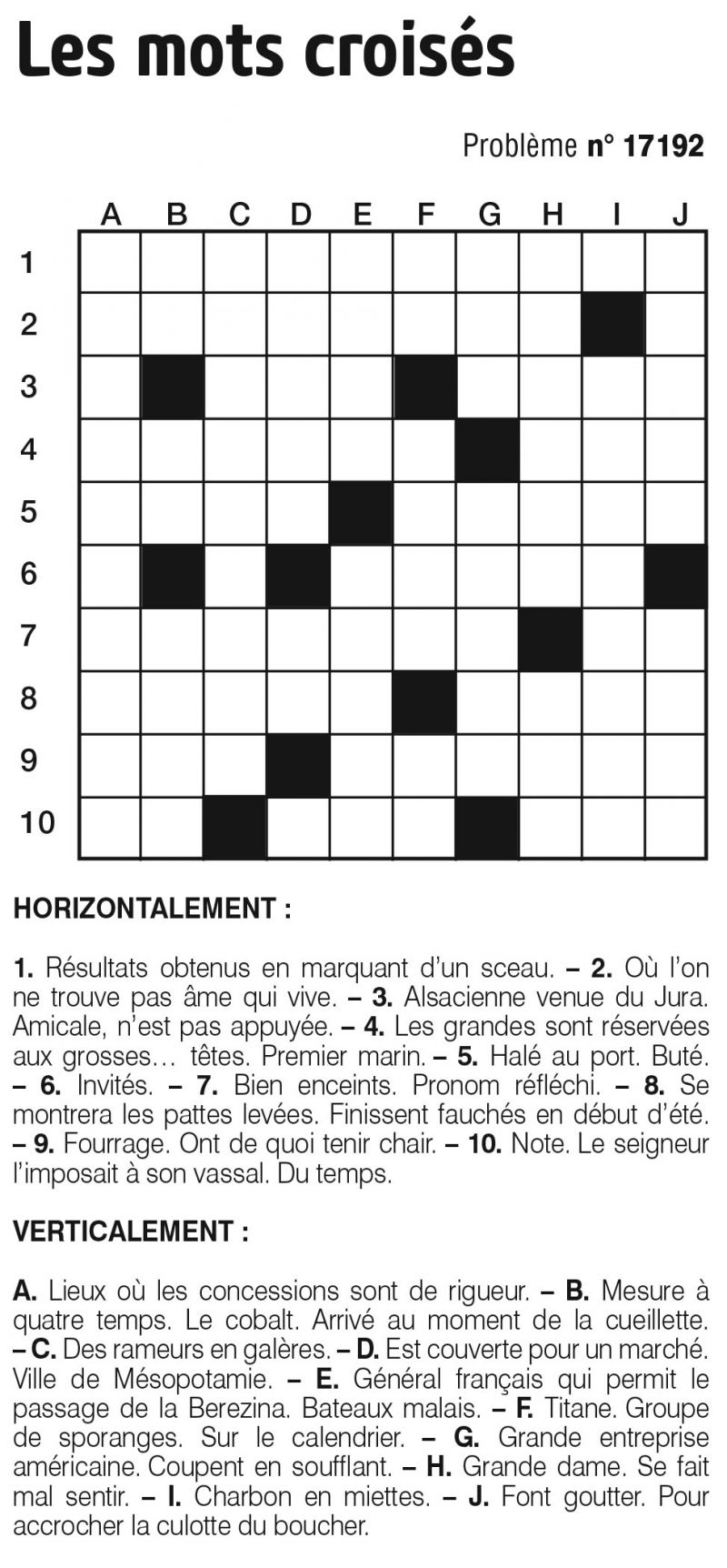 Les mots croisés