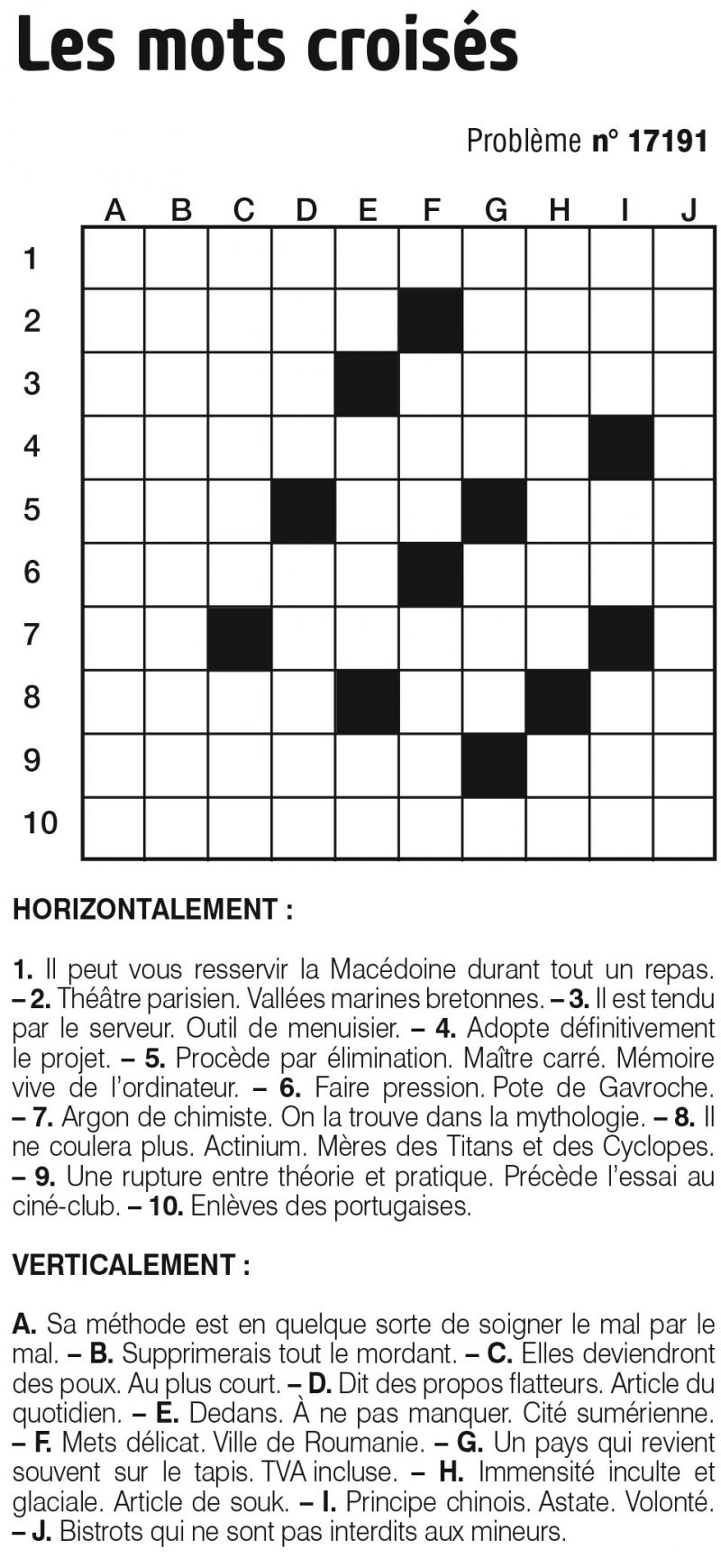Les mots croisés