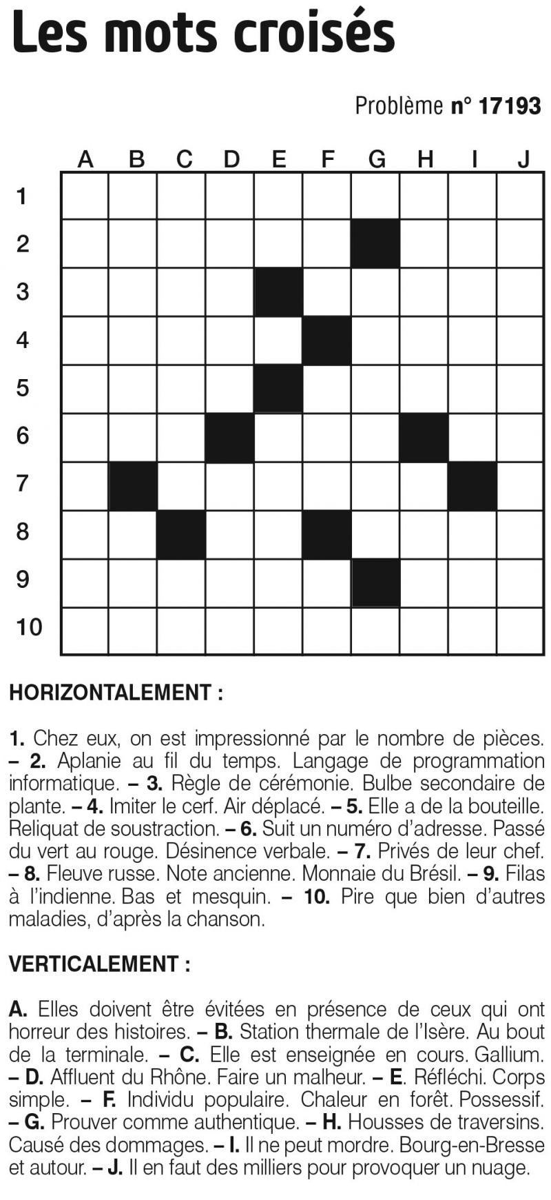 Les mots croisés