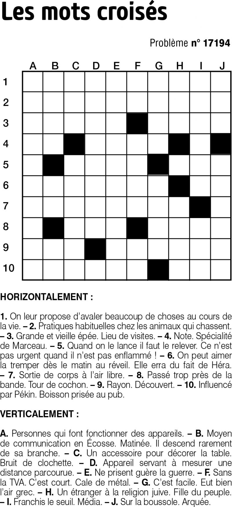 Les mots croisés