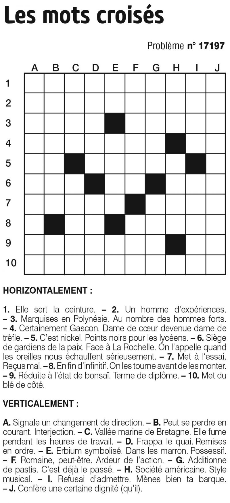 Les mots croisés