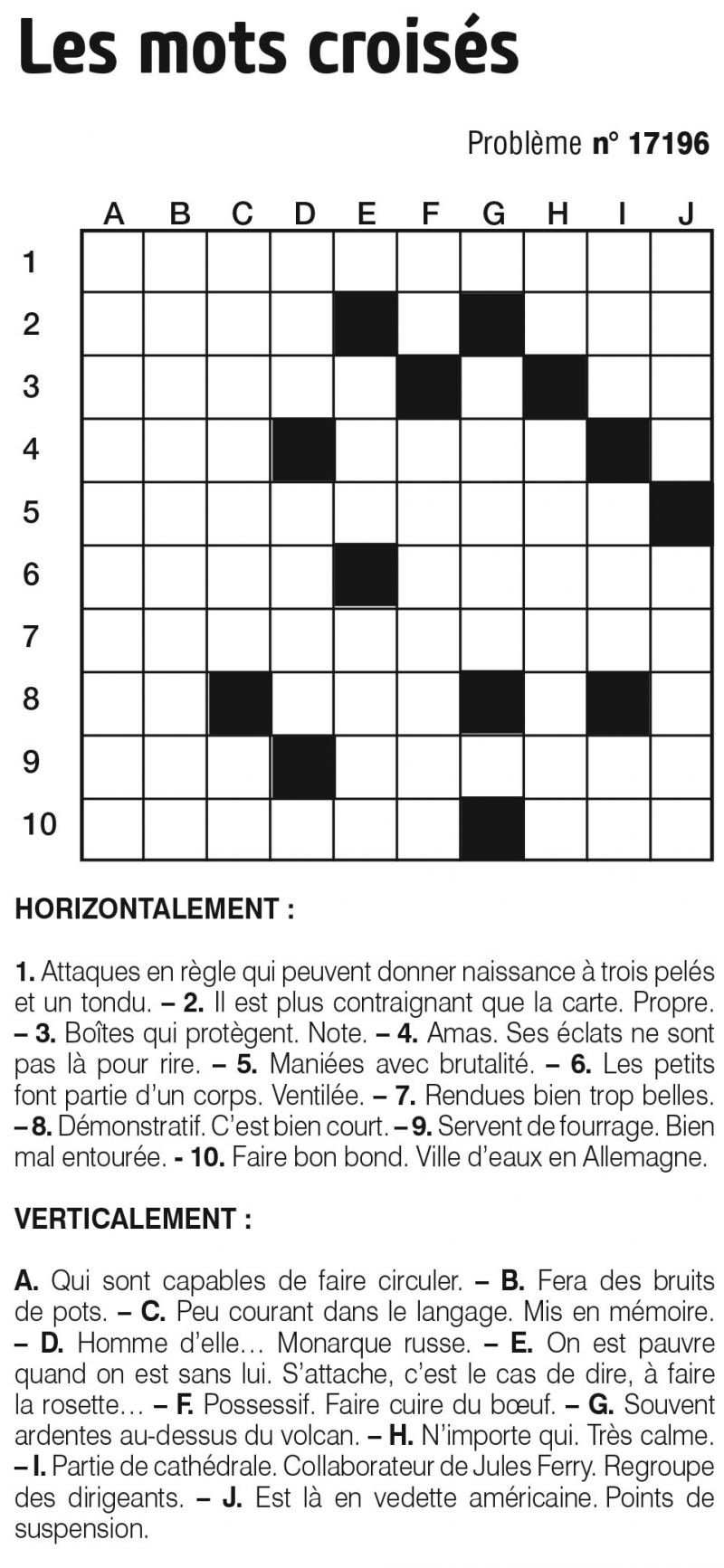 Les mots croisés