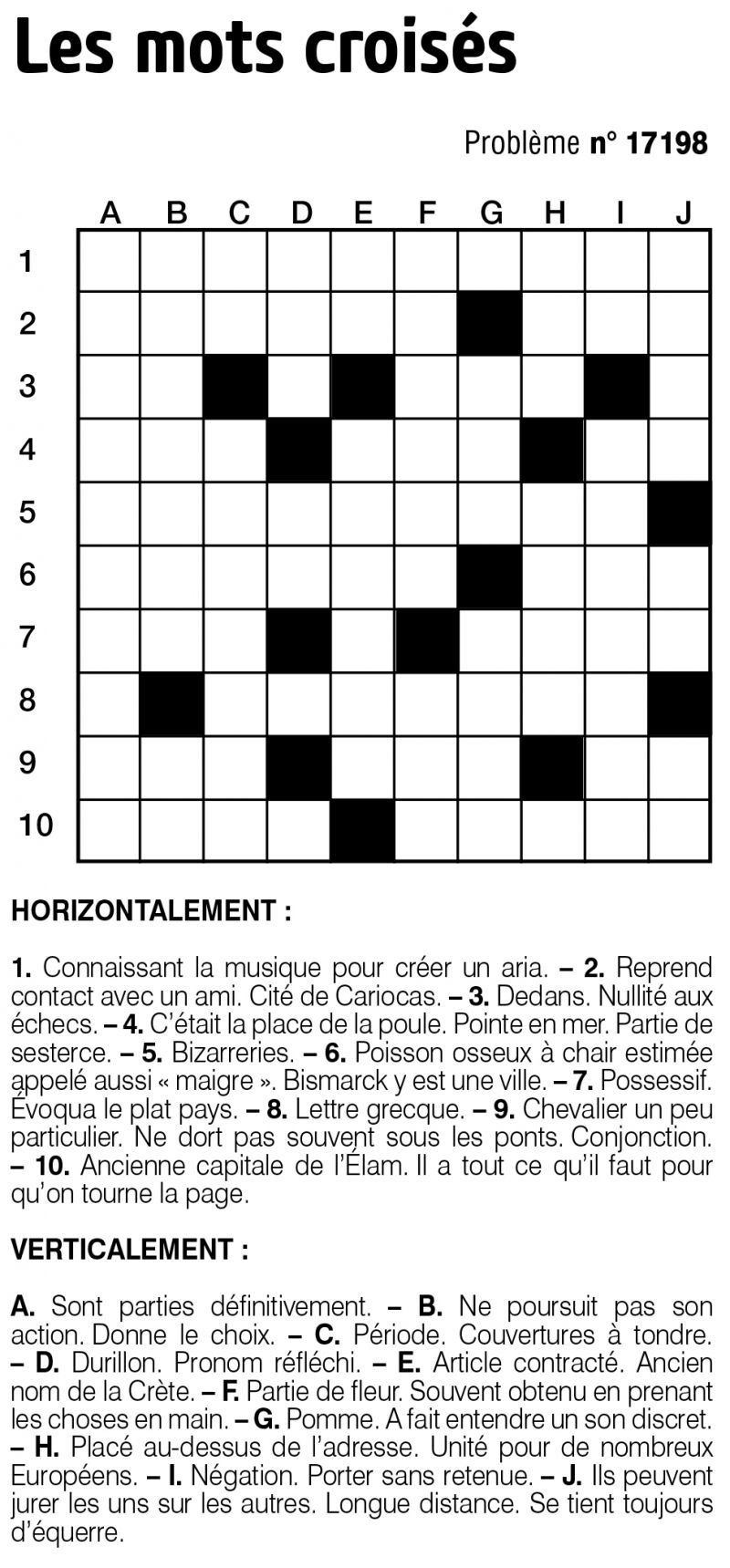 Les mots croisés