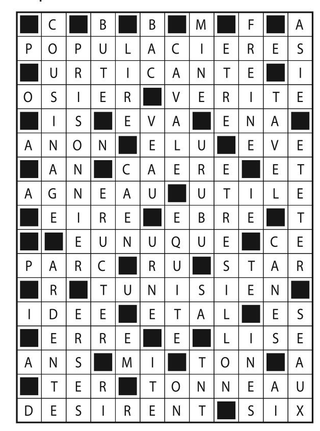 Solutions des mots fléchés du précédent numéro