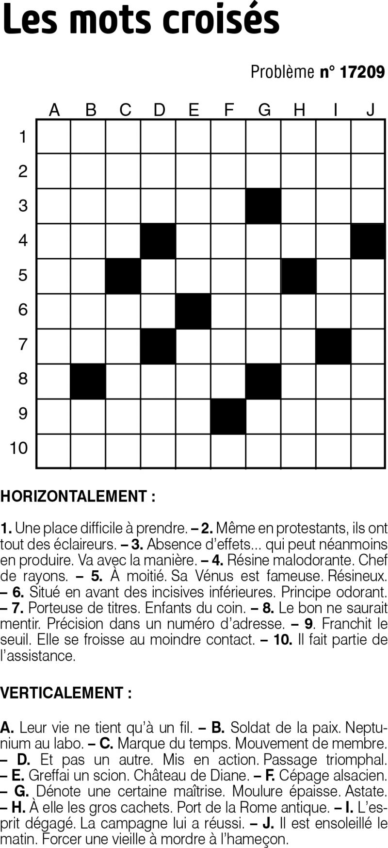 Les mots croisés