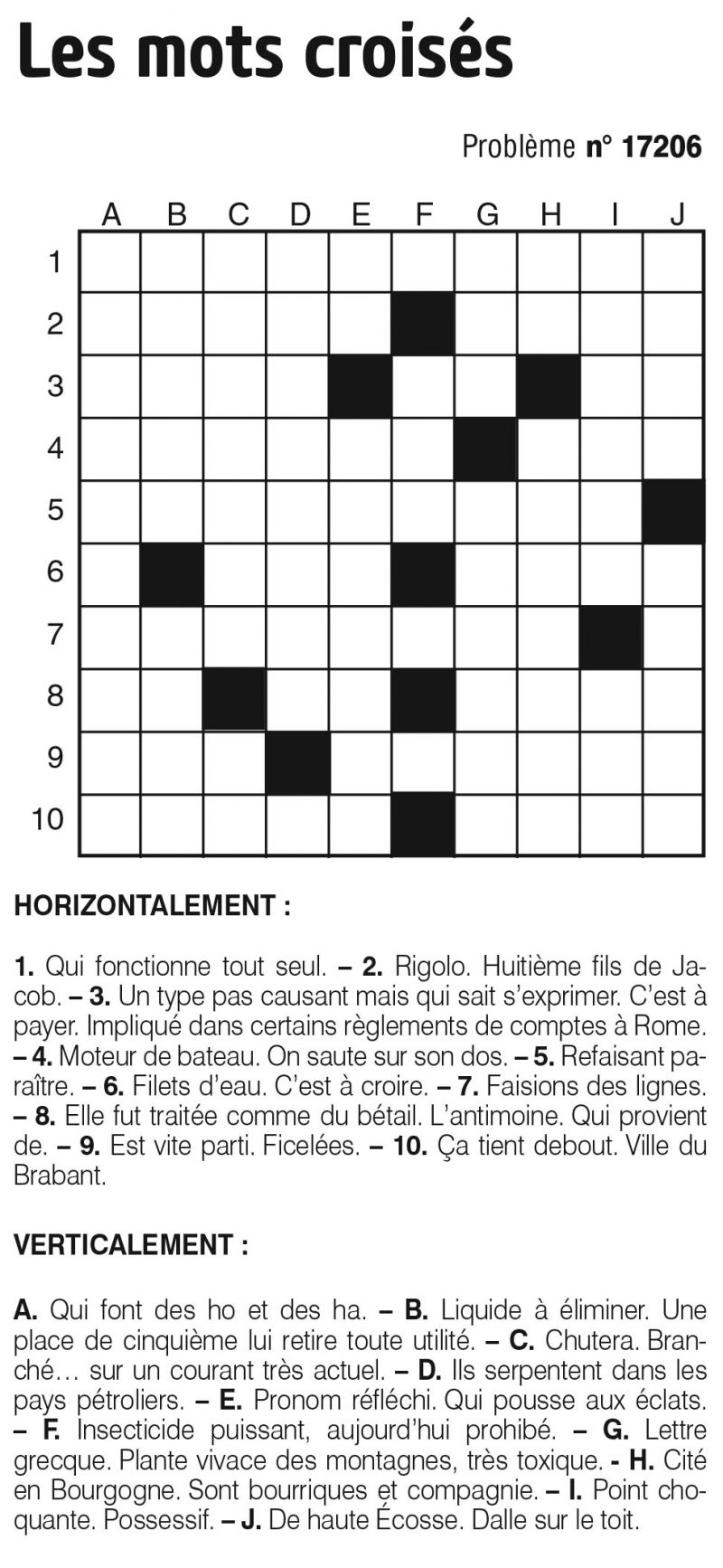 Les mots croisés