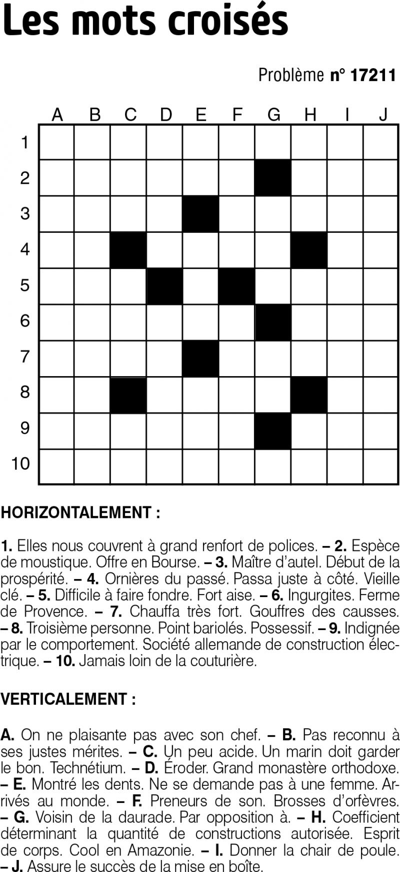 Les mots croisés