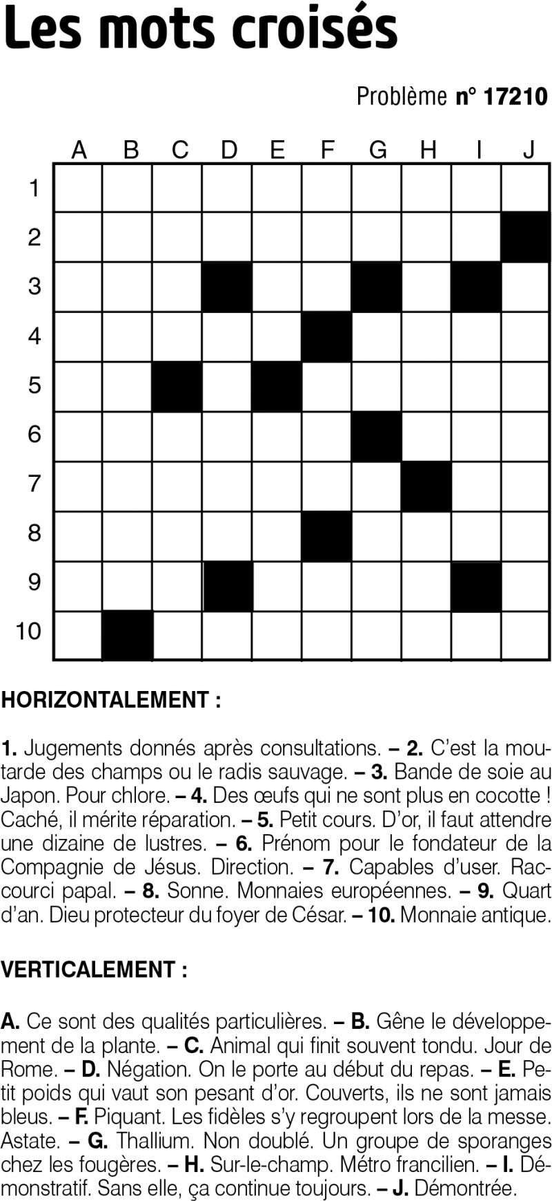 Les mots croisés