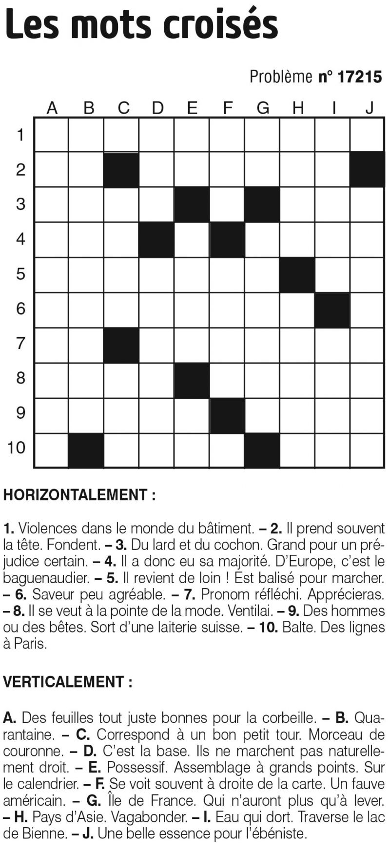 Les mots croisés
