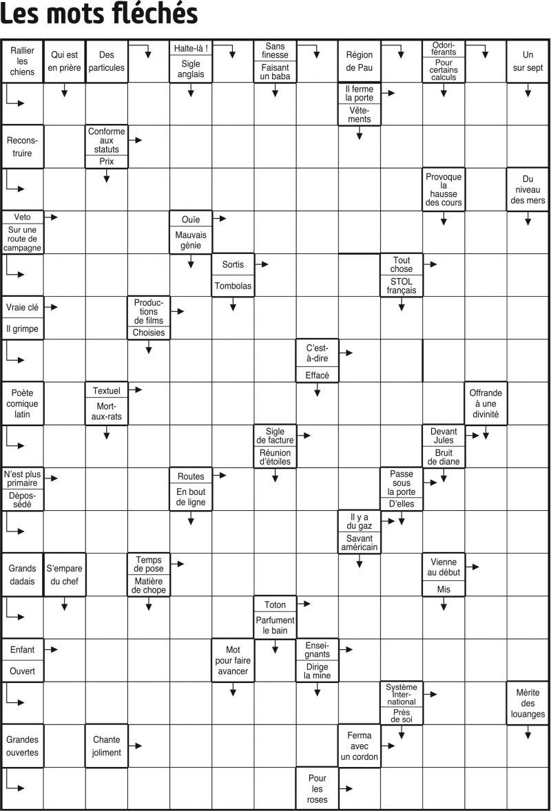Les mots fléchés