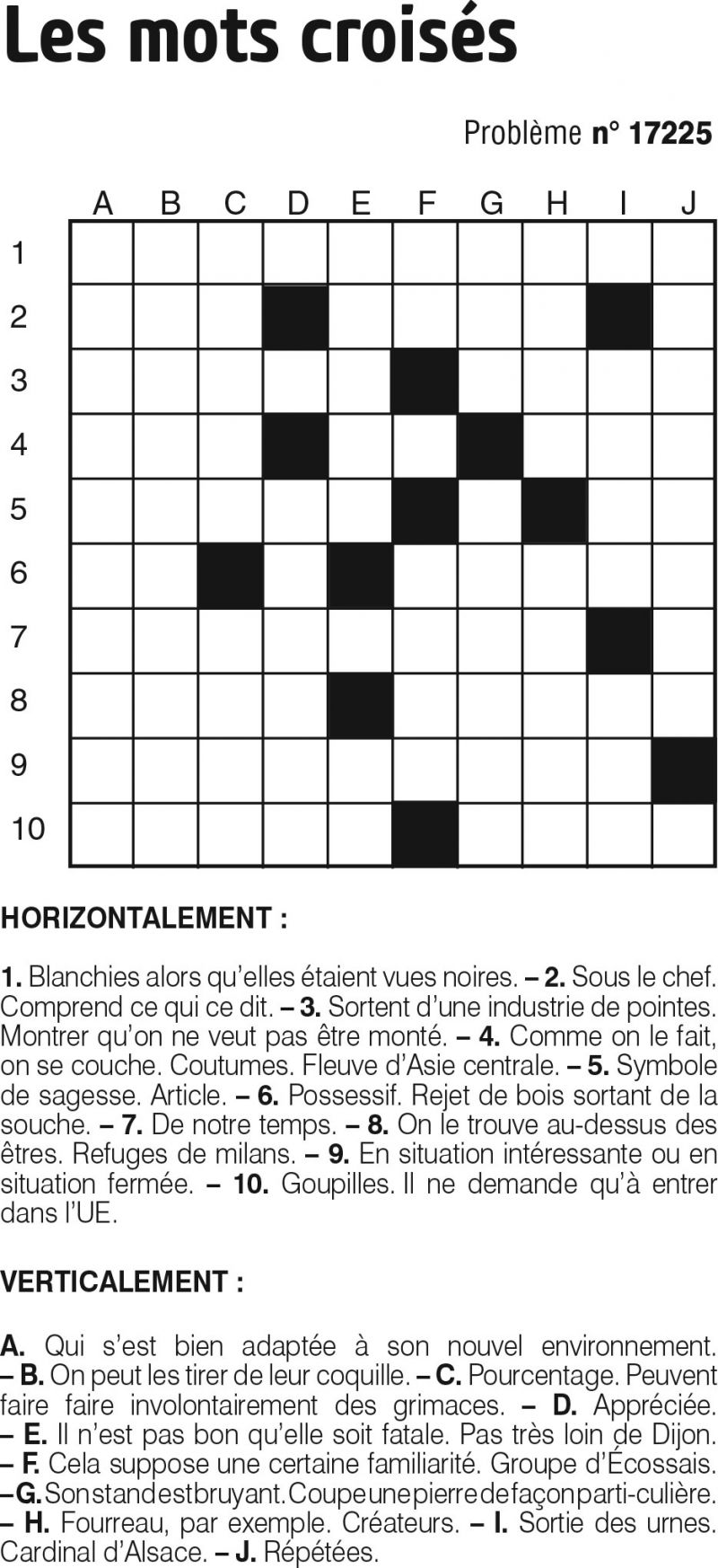 Les mots croisés
