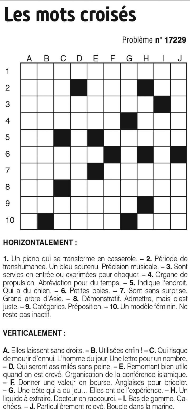 Les mots croisés