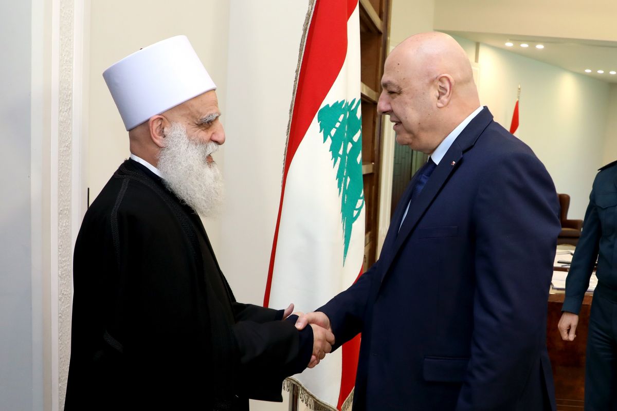 Joseph Aoun meets the Druze spiritual leader in Baabda Joseph Aoun meets the Druze spiritual leader in Baabda