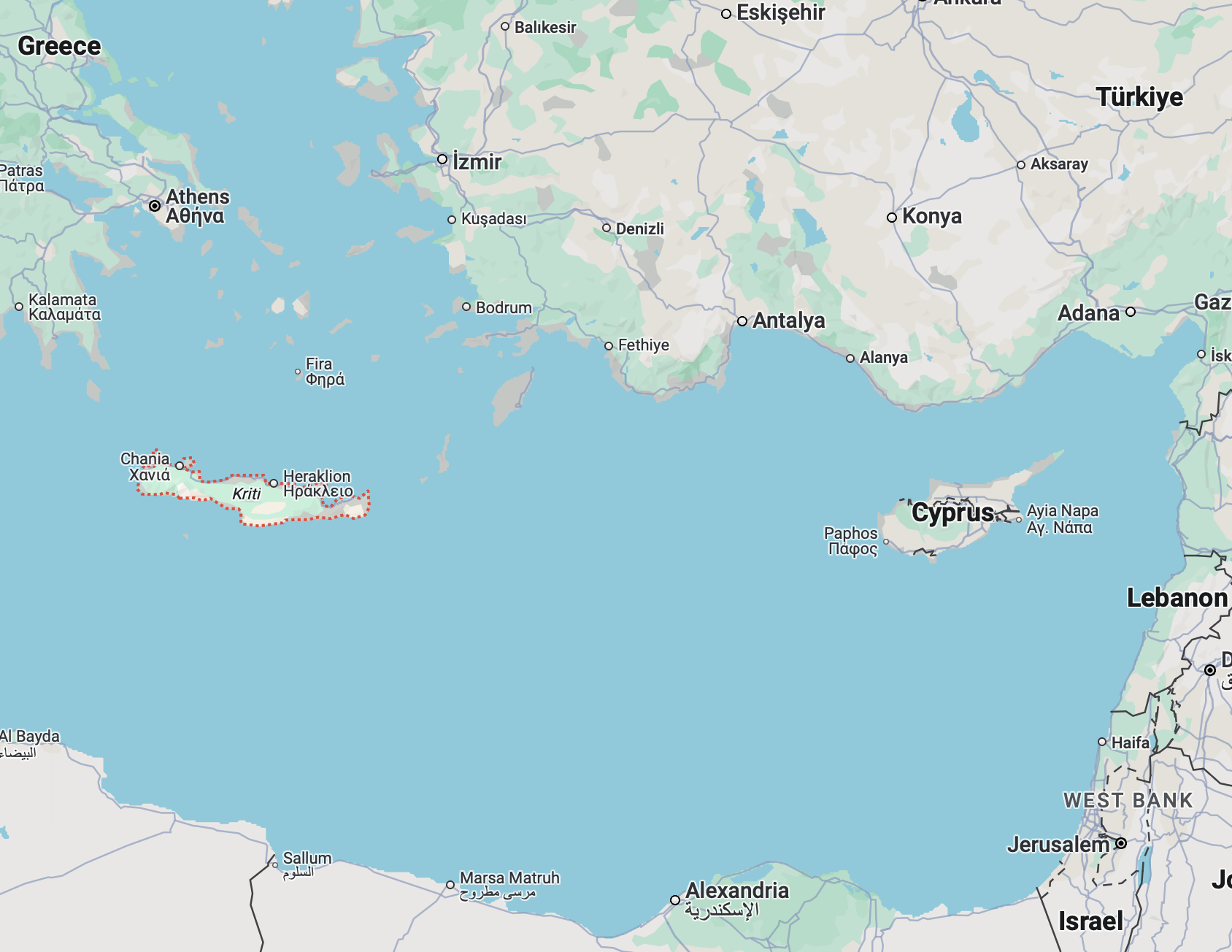 Where was the earthquake in crete today