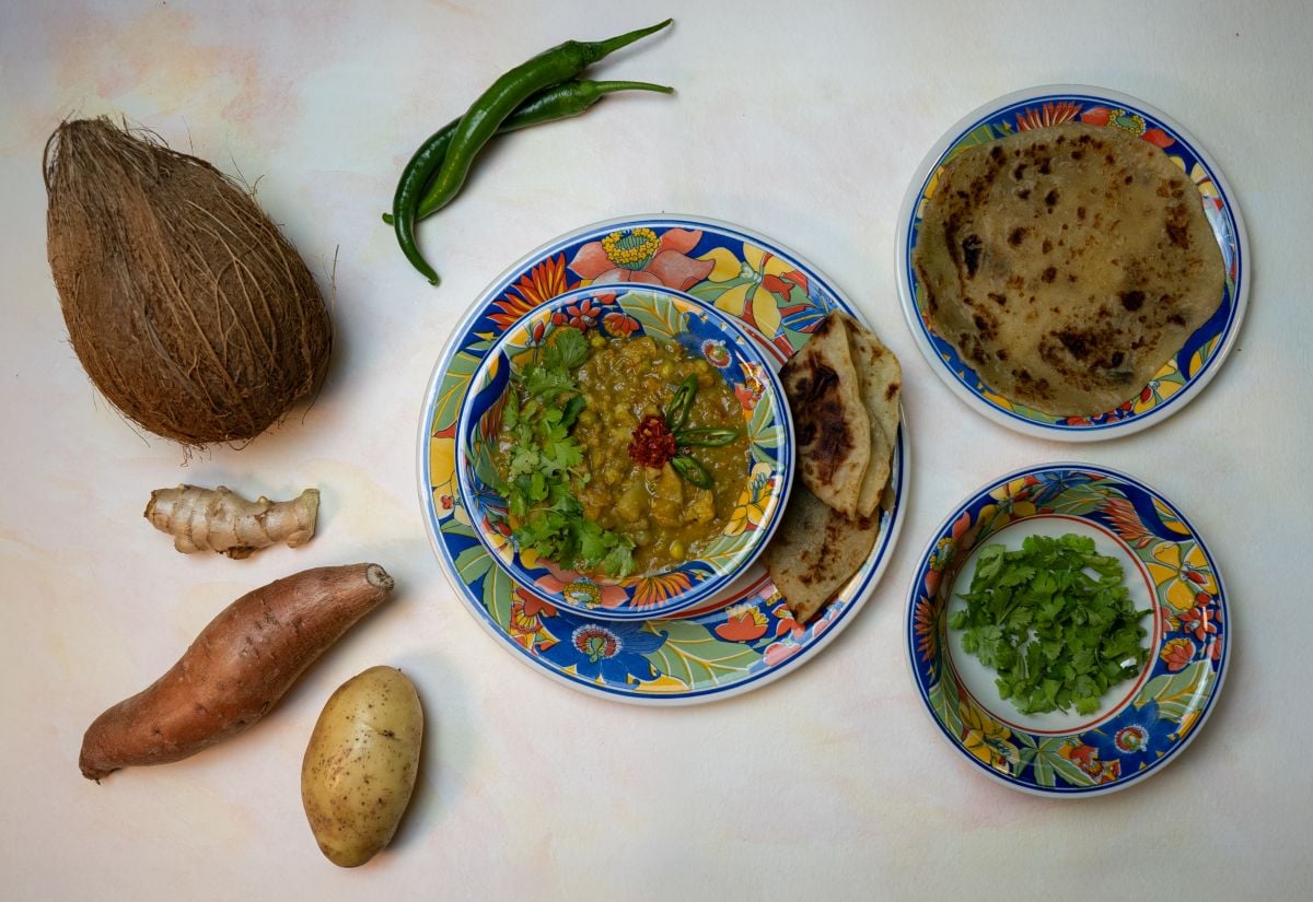 Curry de légumes au « roti », revisité mais tellement bon