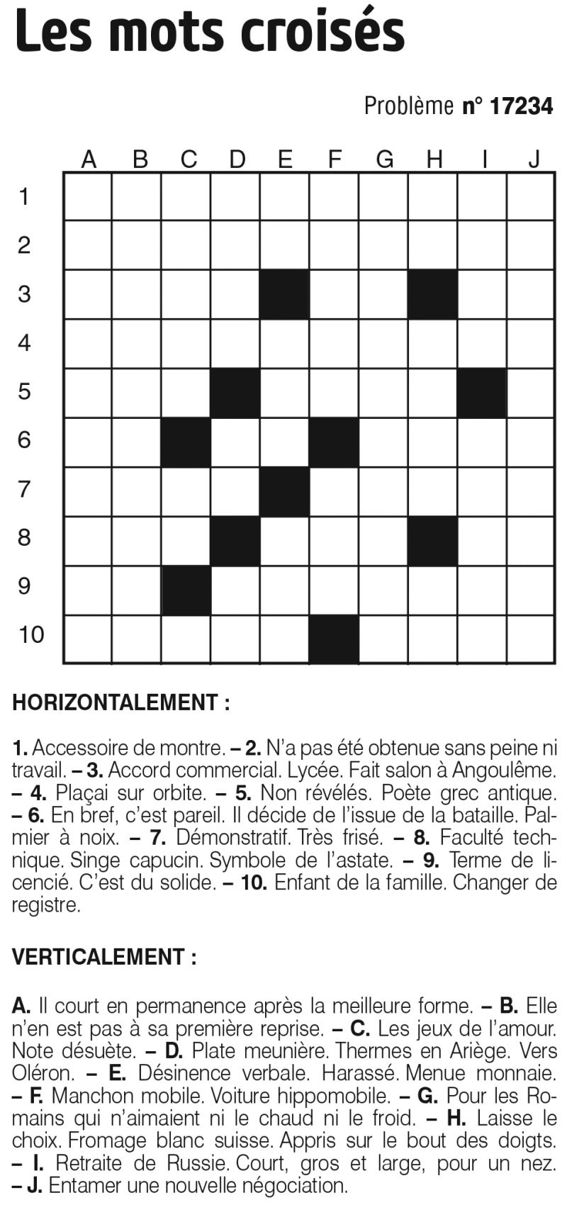 Les mots croisés