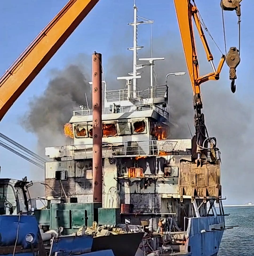 Fire on cargo ship off Tripoli Port, two injured Fire on cargo ship off Tripoli Port, two injured