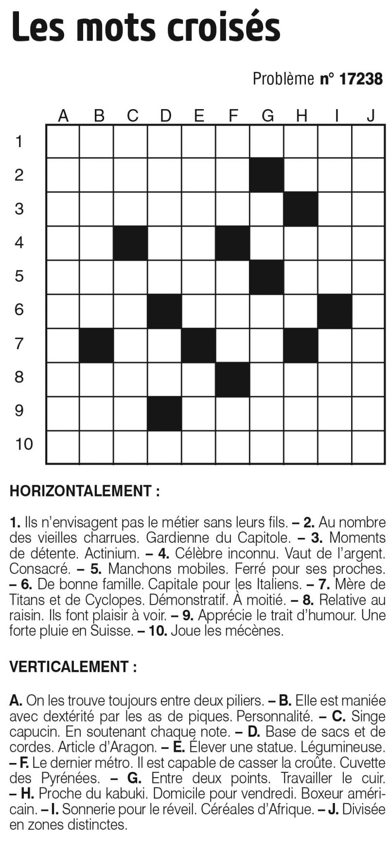 Les mots croisés