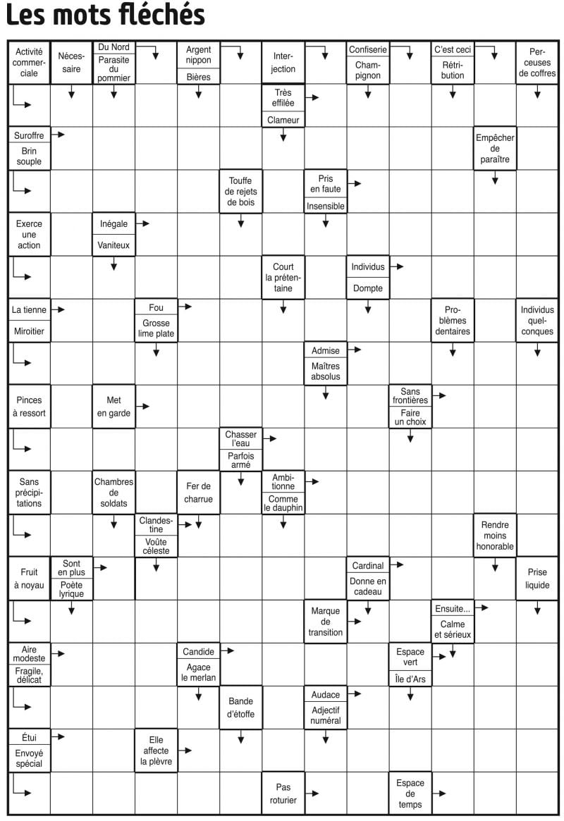 Les mots fléchés